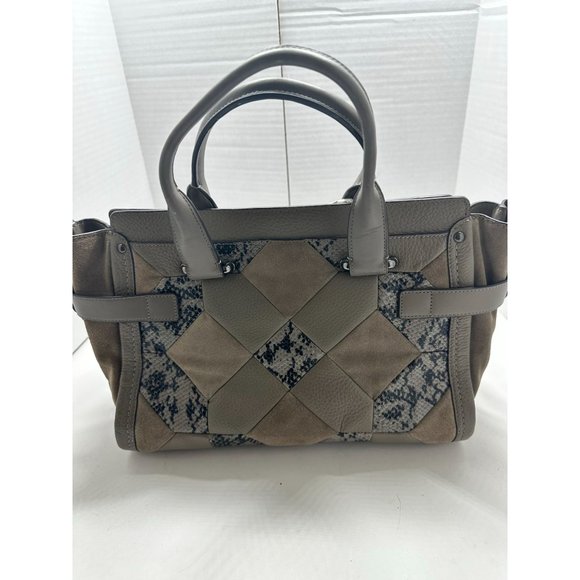 COACH SWAGGER PATCHWORK CARRYALL MULTI-COLOR SATCHEL BAG - Picture 5 of 9